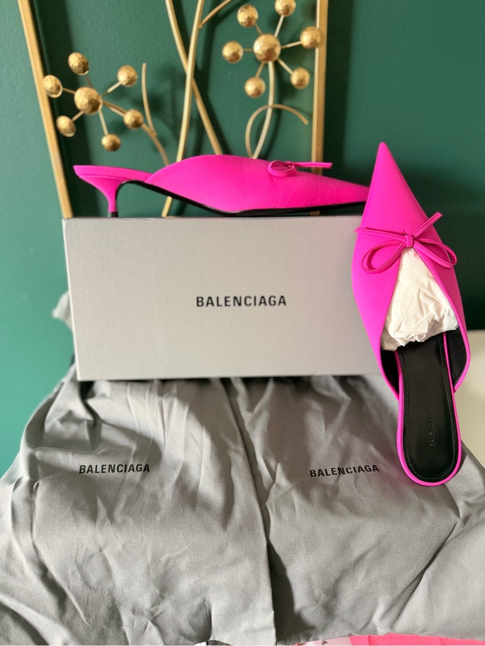 Balenciaga Women’s Pink Knife Mules- Brand New